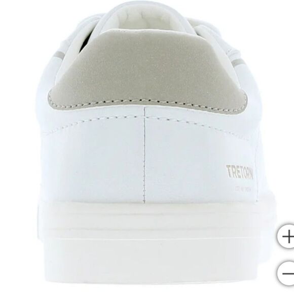 White and Gray Leather Casual Sneakers - Picture 4 of 6